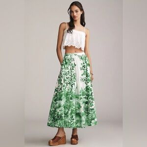 NWT Anthropologie Jacie Poplin Maxi Skirt